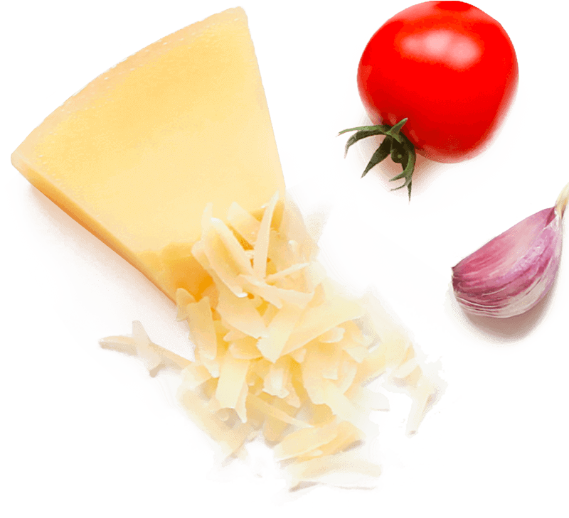 Cheese, tomato, garlic